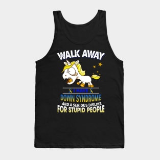 funny down syndrome grumpy unicorn warrior Tank Top